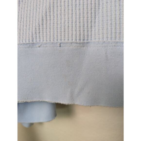 We The Free People Buttercup Blue Waffle Knit Thermal Oversized Top Women L - Picture 9 of 13